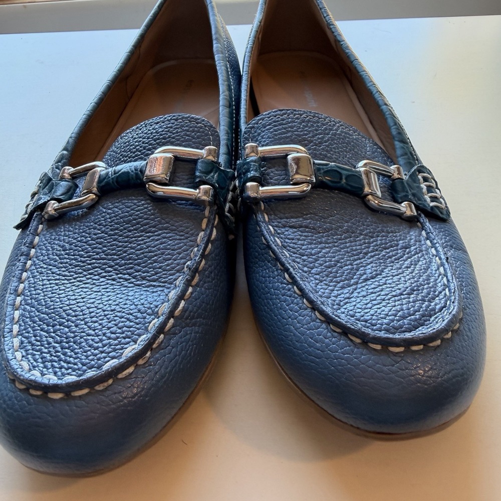 Easy Spirit Women's Megan Slip On Loafers Blue Croc Horse Bit Gorpcore - Picture 6 of 12
